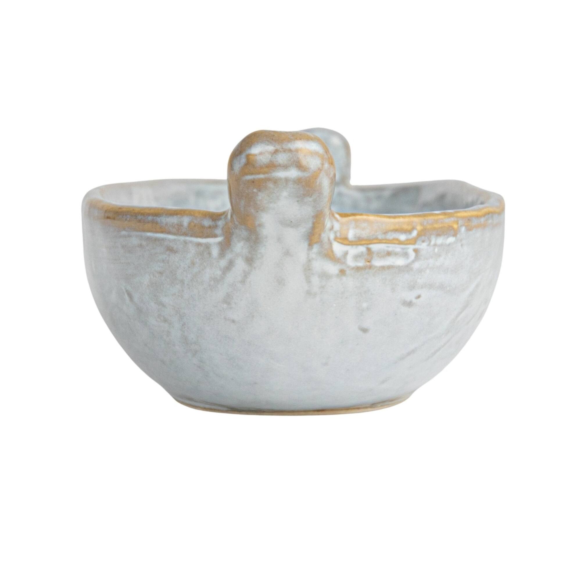 Hello Honey® 13.25" Long White Stoneware Dish with Reactive Glaze
